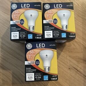 3 GE Lighting 41213 7W 525 Lumens Soft White R20 E26 LED Dimmable Floodlight